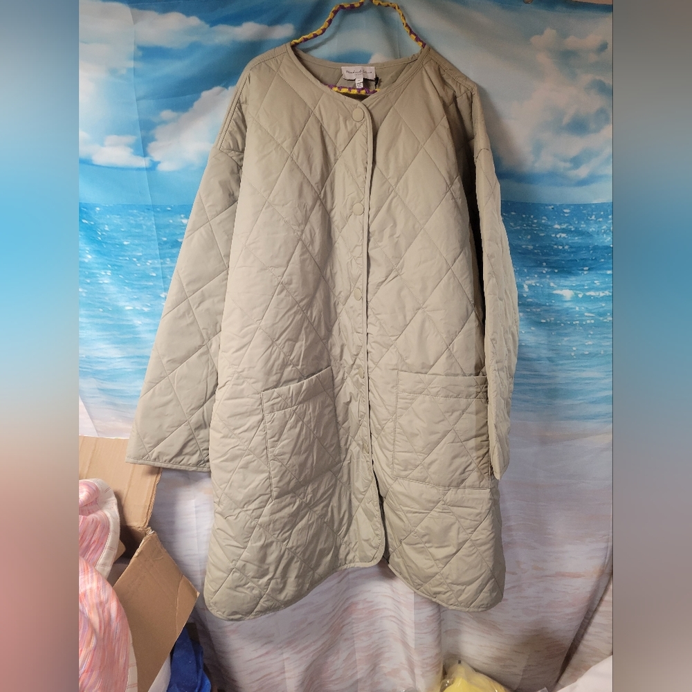 Michael Stars NWT Light Olive Quilted Lightweight Jacket Size 3X or 2X - Picture 2 of 6